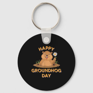 Chaveiro Feliz Dia do Groundhog 2025 Esquadrão Familiar Com