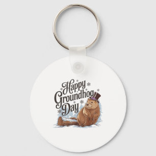 Chaveiro Feliz Dia do Groundhog Fantasia de Homem de Animal