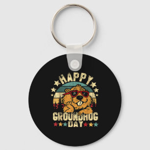 Chaveiro Feliz Dia do Groundhog Funny Groundhog Singles Fof