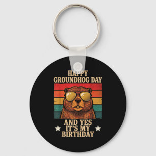 Chaveiro Feliz Dia do Groundhog Sim É Meu Aniversário Diver