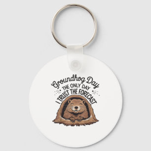 Chaveiro Feliz Dia do Groundhog Woodchuck Animal Amante do