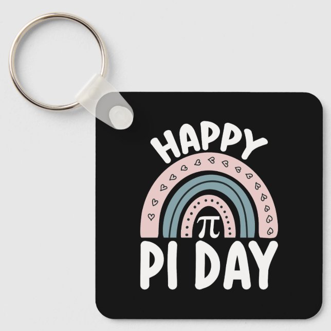 Chaveiro Feliz Dia do Pi Boho Arco-íris Matemática Matemáti (Frente)