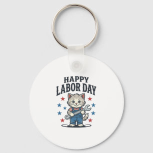 Chaveiro Feliz Dia do Trabalhador Gato Patriota Desenho Vin