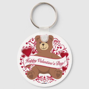Chaveiro Feliz dia dos namorados! Urso de ursinho