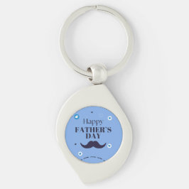 Chaveiro Feliz Dia dos Pais – Desenho de Bigode e Coração