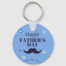 Chaveiro Feliz Dia dos Pais – Desenho de Bigode e Coração