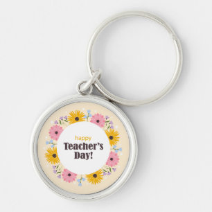 Chaveiro Feliz Dia dos Professores Flores Silvestres