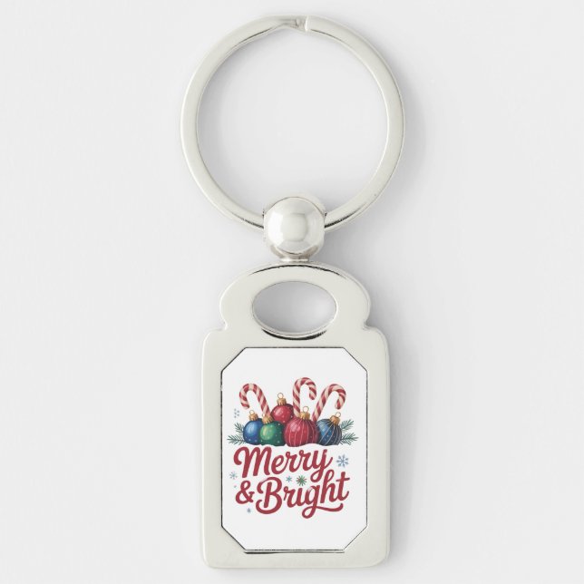 Chaveiro Feliz e Bright Christmas Magic (Frente)