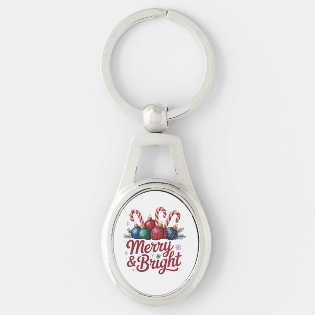 Chaveiro Feliz e Bright Christmas Magic (Frente)