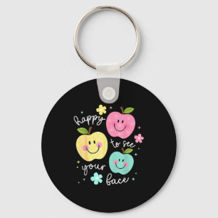 Chaveiro Feliz em ver seu rosto Groovy Apple Sorriso Face C