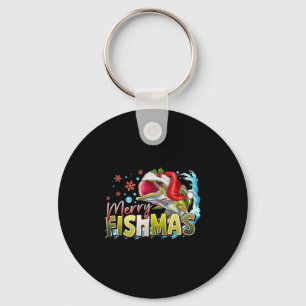 Chaveiro Feliz Engraçado Fishmas Natal Pescador B Papais no