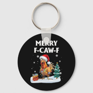 Chaveiro Feliz F-caw-f Galo de Natal Engraçado da Galinha d