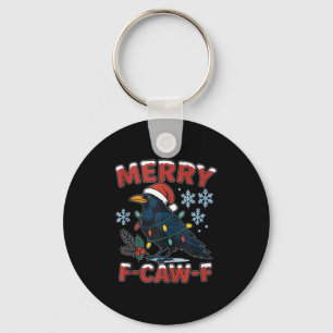 Chaveiro Feliz F-caw-f Raven Piada Meme Corvo Natal Adulto