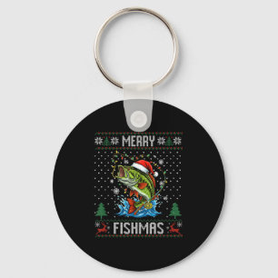 Chaveiro Feliz Fishmas B Peixe Pescaria Natal Suéter Feio