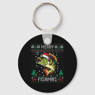 Chaveiro Feliz Fishmas B Peixe Pescaria Natal Suéter Feio
