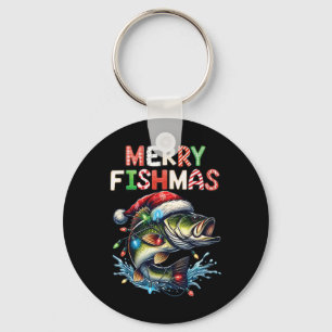 Chaveiro Feliz Fishmas Papai Noel Amantes de Pesca Fun Loji
