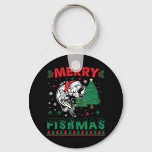 Chaveiro Feliz Fishmas Peixe Pescaria Pai Pescador Natal