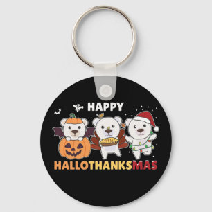 Chaveiro Feliz Hallothanksma Polar Bear de Natal Polar K