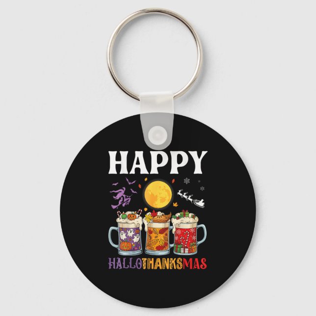 Chaveiro Feliz Hallothanksmas Beer Beer Halloween Para Xma (Frente)