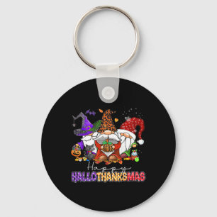 Chaveiro Feliz Hallothanksmas Gnomos Dia das Bruxas Ação de