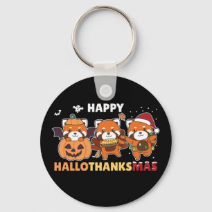 Chaveiro Feliz Hallothanksmas Pandas Natal Red Panda Ke