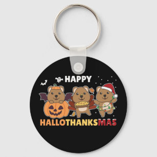 Chaveiro Feliz Hallothanksmas Quokkas Natal Quokka Keyc