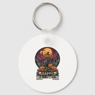 Chaveiro Feliz Halloween Abóbora Mago Cemitério Lua Cheia