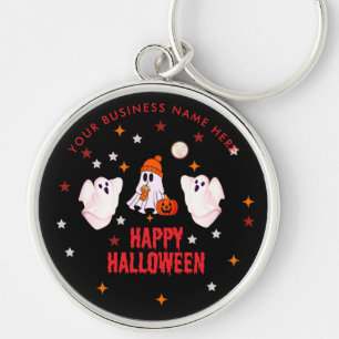 Chaveiro Feliz Halloween Fantasma Fofo & Personalizável
