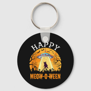 Chaveiro Feliz Halloween Meowoween Gato Preto Engraçado Voa