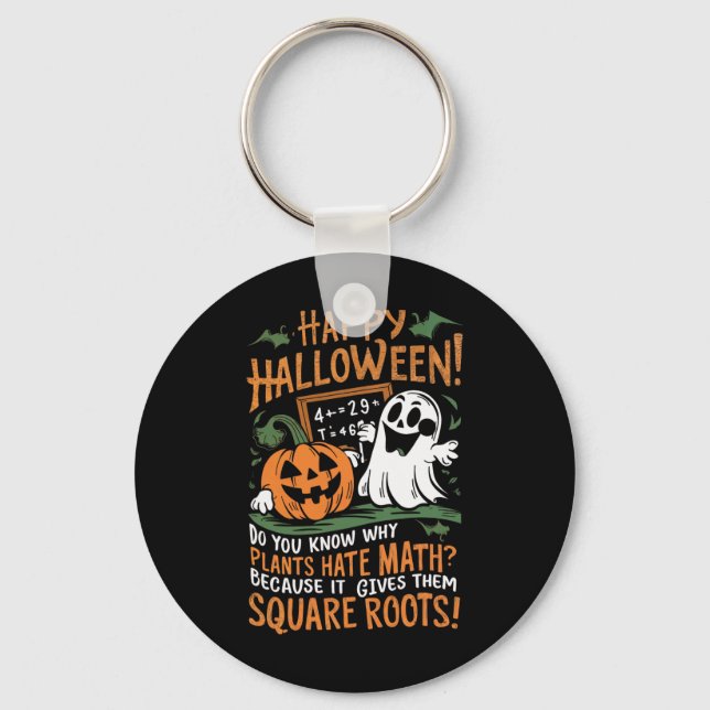 Chaveiro Feliz Halloween - Professor de Matemática, Cientis (Frente)