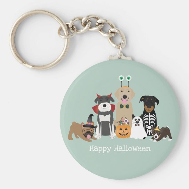 Chaveiro Feliz Halloween Spooky Figurinos De Pet (Frente)