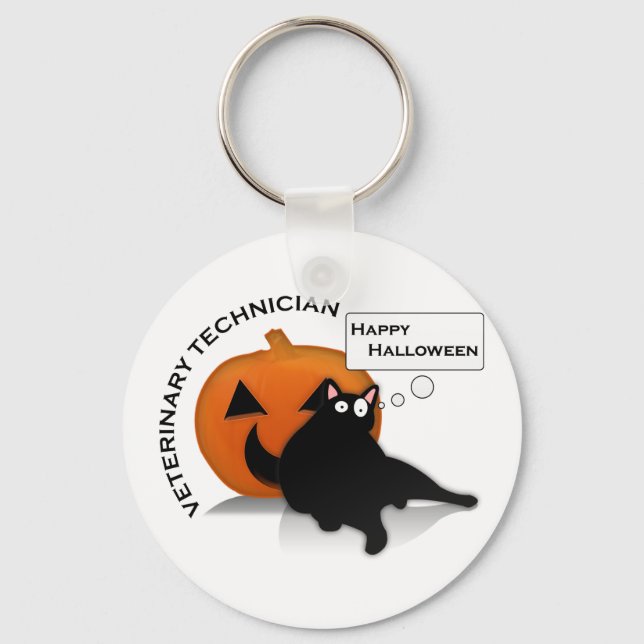 Chaveiro Feliz Halloween Vet Tech! (Frente)