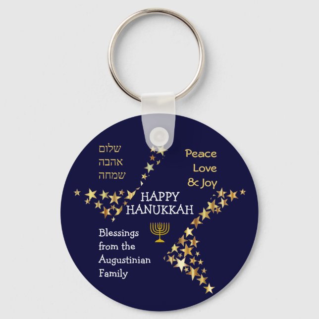 Chaveiro FELIZ HANUKKAH Personalizada (Frente)