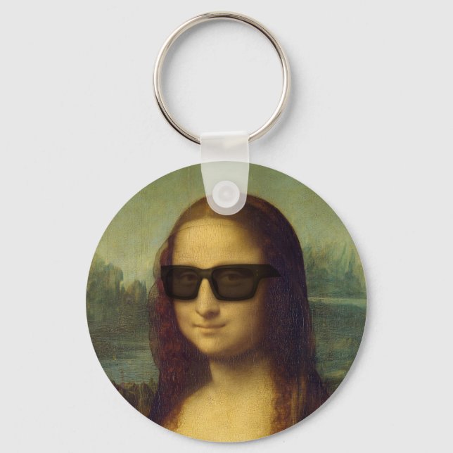 Chaveiro Feliz Hipster Mona Lisa Shades Leonardo da Vinci (Frente)