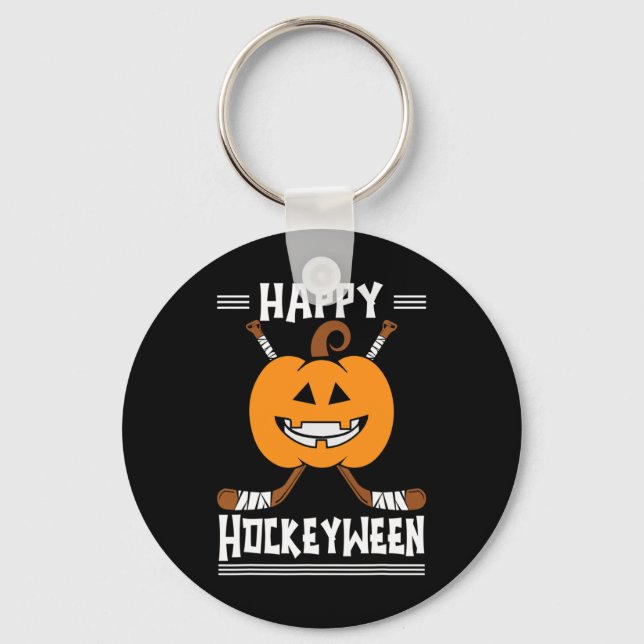 Chaveiro Feliz Hockeybetween Halloween Ice Player and H (Frente)