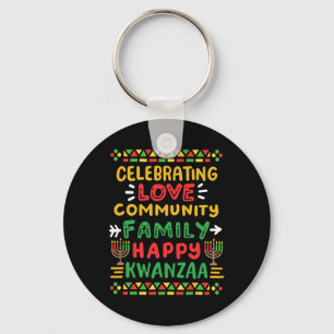 Chaveiro Feliz Kwanzaa Celebrando Homens Da Família Da Comu
