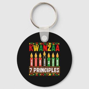 Chaveiro Feliz Kwanzaa Kinara Sete Princípios Velas Pan