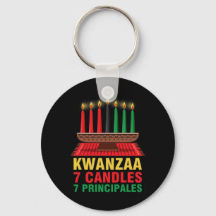 Chaveiro Feliz Kwanzaa Kinara Sete Princípios Velas Pan