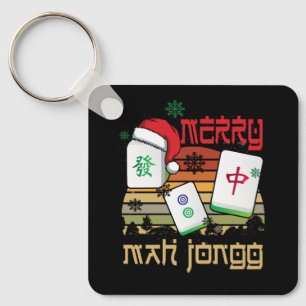 Chaveiro Feliz Mah Jongg Snowy, Judeu de Natal Divertido Ch