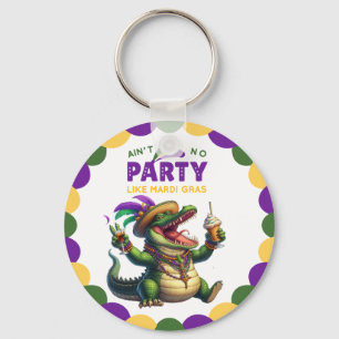 Chaveiro Feliz Mardi Gras Alligator