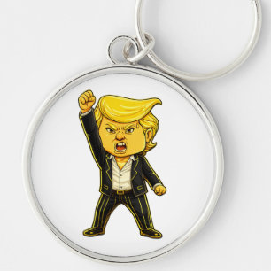 Chaveiro Feliz Meme de Lapela de Trump Luta Luta Zangado Tr