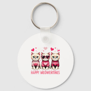Chaveiro Feliz Meowentines Lindos Gatos de São Valentim Amo