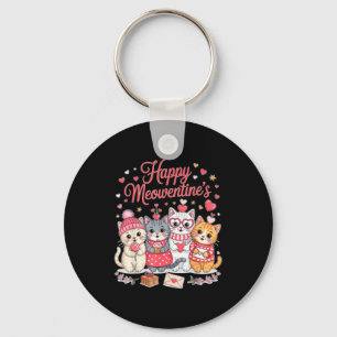 Chaveiro Feliz Meowentines Lindos Namorados Amantes de Gato