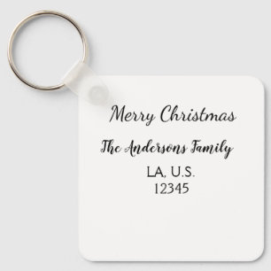 Chaveiro Feliz Natal adicionar nome da família endereço nom