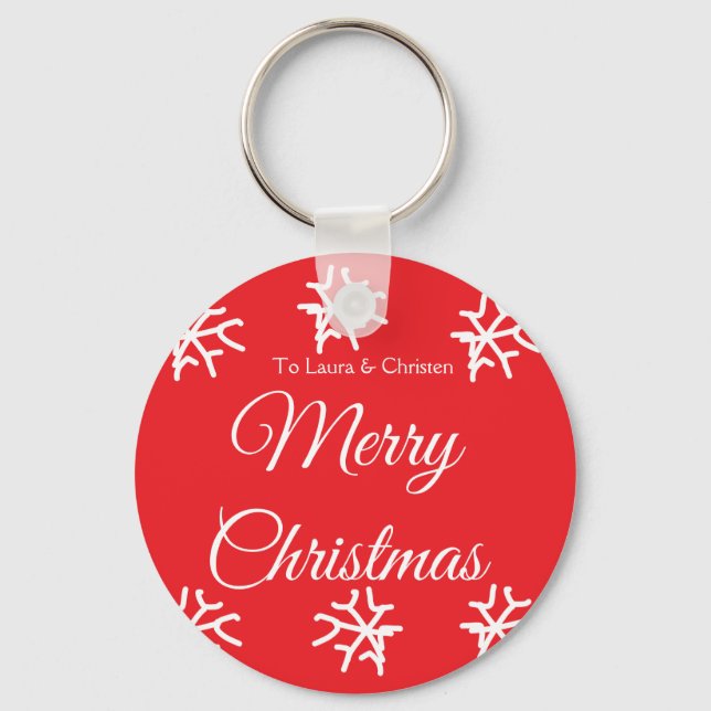Chaveiro Feliz Natal adicionar nome texto presente personal (Frente)