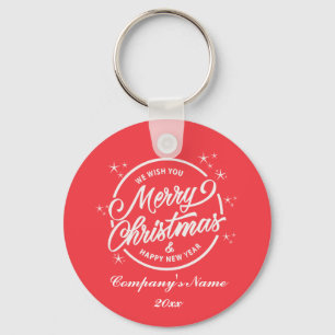 Chaveiro Feliz Natal & Ano Novo Feliz, Tipografia Branca