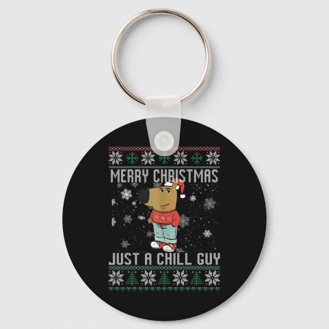 Chaveiro Feliz Natal Apenas Um Cachorro De Cara Feio (Frente)