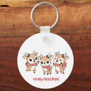 Chaveiro Feliz Natal Bebês Veados