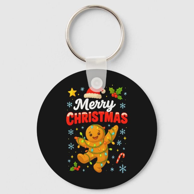 Chaveiro Feliz Natal Biscoito De Natal Gingerbread  (Frente)