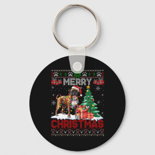 Chaveiro Feliz Natal Boxer Dog Lovers Família Feia Xmas